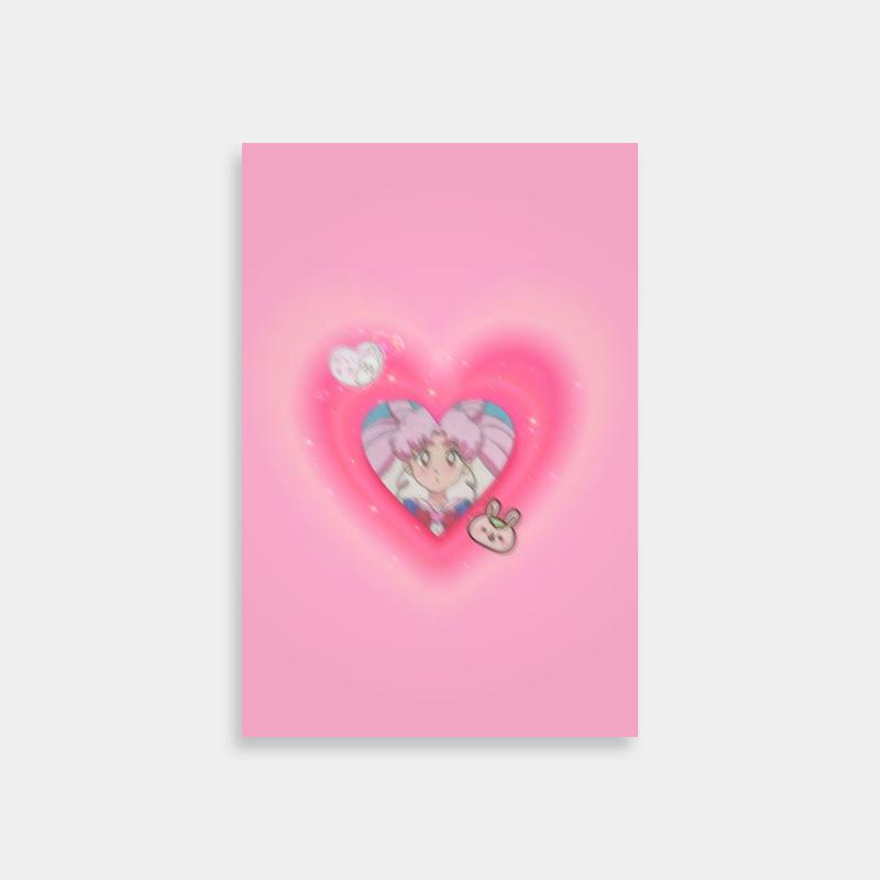 Chibiusa Sailor Moon Heart Poster - Anime Character Art