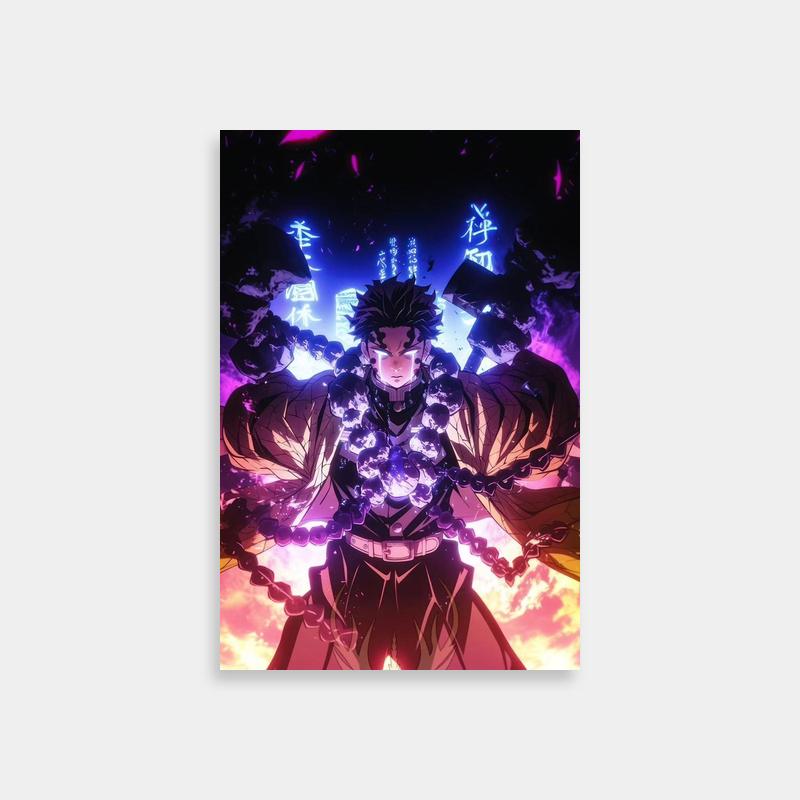 Gyomei Himejima Neon Lights Demon Slayer Print