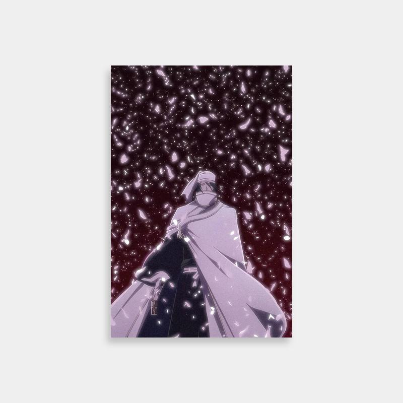Byakuya Kuchiki Bleach Poster - Anime Character in Starry Field with Petals