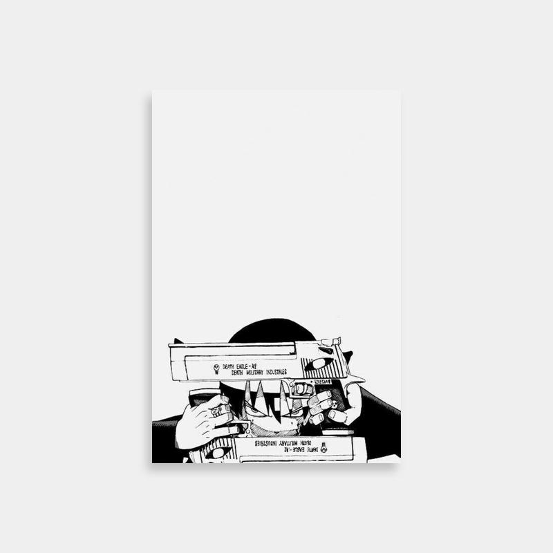 Death The Kid Typewriter Art - Soul Eater Black & White Poster