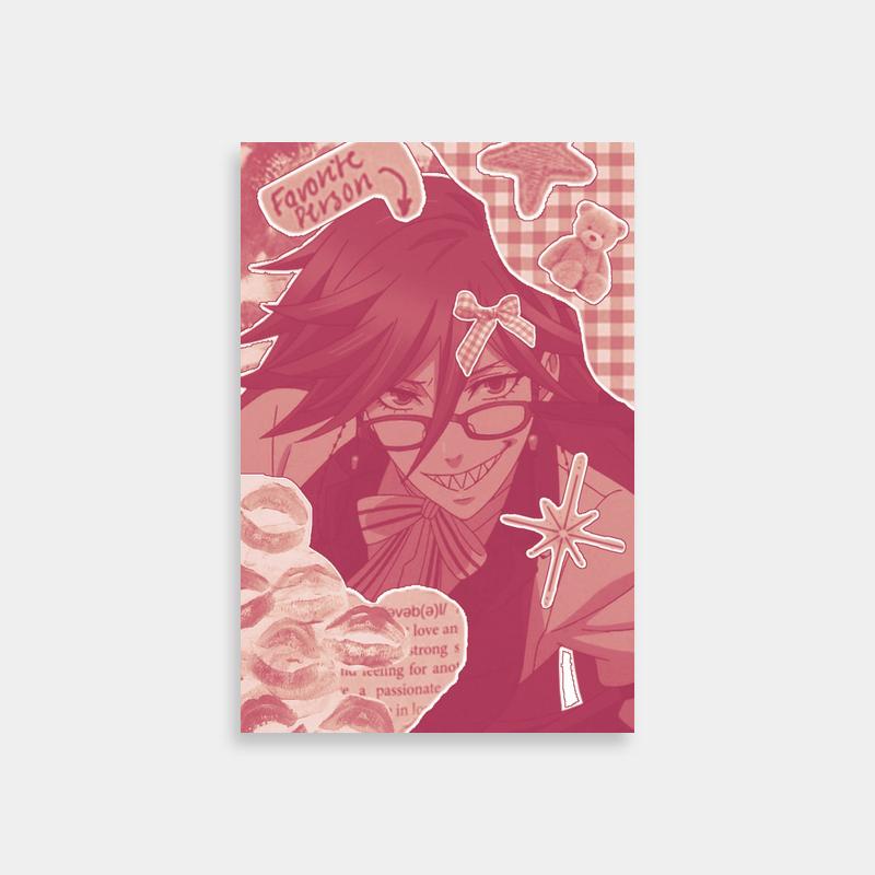 Grell Sutcliff Black Butler Anime Poster - Glasses Character Art