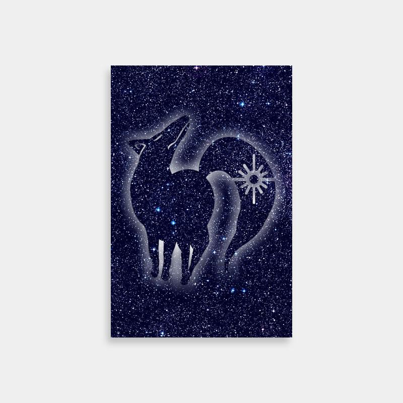Ban Seven Deadly Sins Wolf Night Sky Poster - Snowflakes & Moonlight