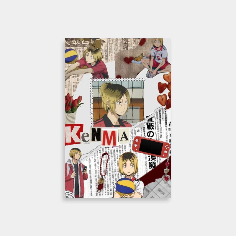 Kenma Kozume Haikyuu Collage Art Print - Anime Mixed Media Poster