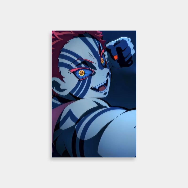 Red-Haired Akaza Pointing Poster - Demon Slayer Anime Print