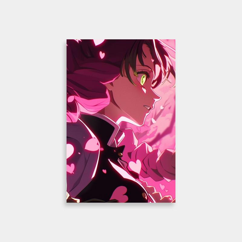 Mitsuri Kanroji Demon Slayer Poster - Pink Hair Anime Character Art