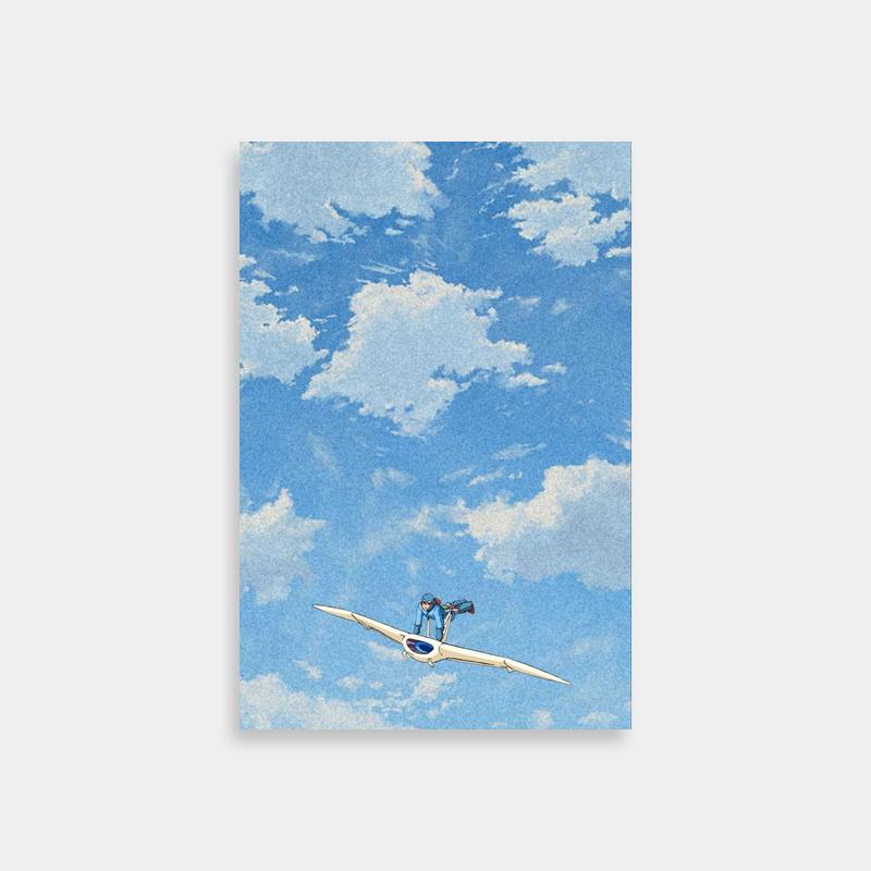 Nausicaa Airplane Sky Poster - Studio Ghibli Art