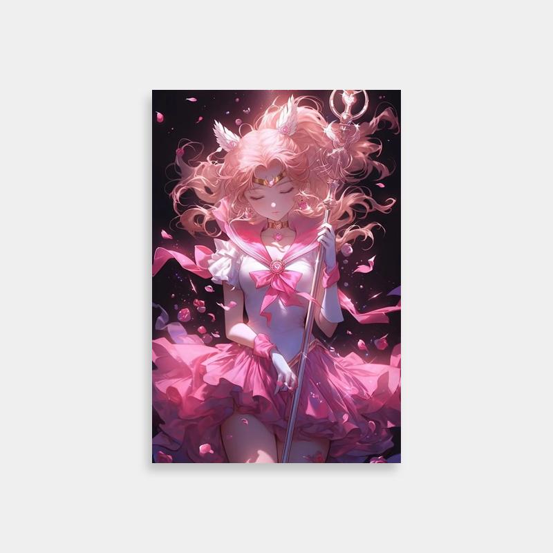 Chibiusa Sailor Moon Wand Poster - Pink Dress Artwork
