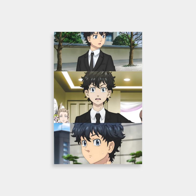 Tokyo Revengers Takemichi Hanagaki Poster - Three Anime Characters in Stylish Suits
