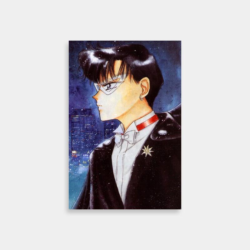 Mamoru Chiba with Glasses - Sailor Moon Night Cityscape Poster