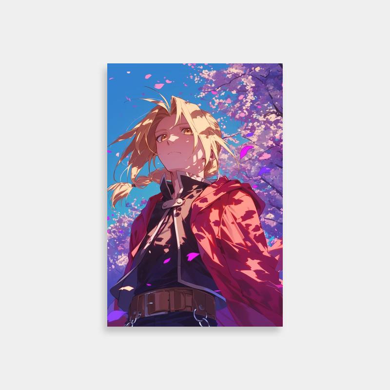 Winry Rockbell Fullmetal Alchemist Anime Poster - Blonde Hair & Pink Flowers