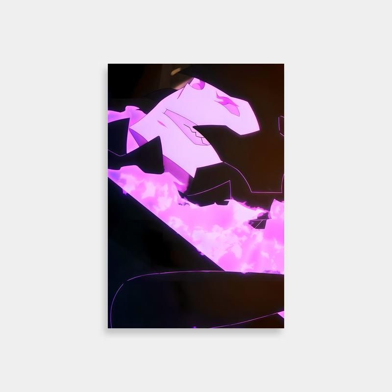 Solo Leveling Iron Poster - Abstract Pink & Black Art