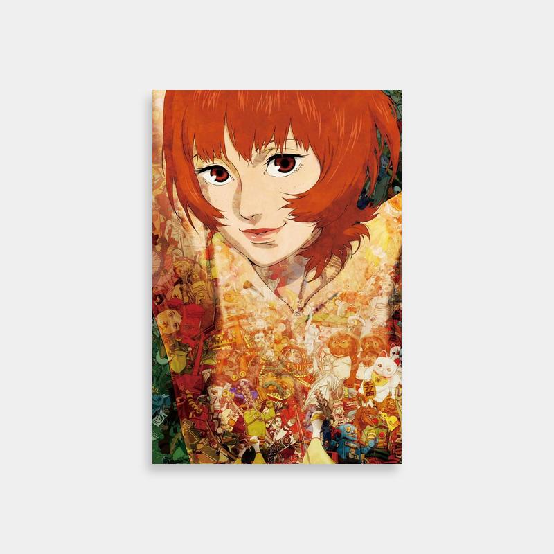 Paprika Anime Poster - Red-Haired Character & Vibrant Background