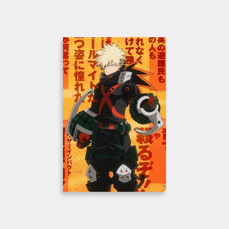 Katsuki Bakugo My Hero Academia Wall Art - Dual Swords Action Poster