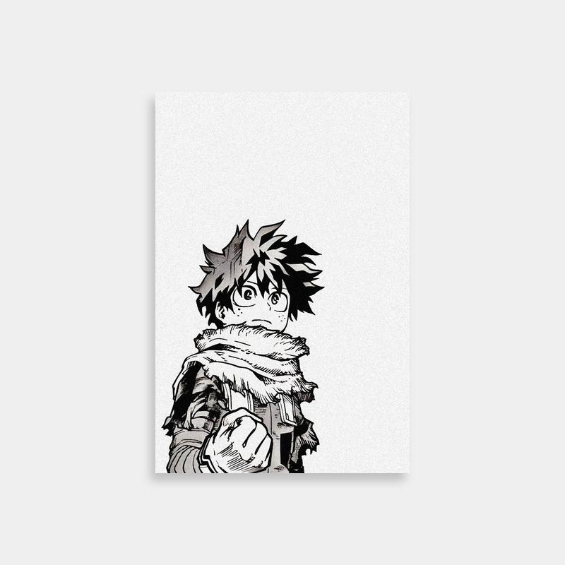 Izuku Midoriya My Hero Academia Black and White Anime Art