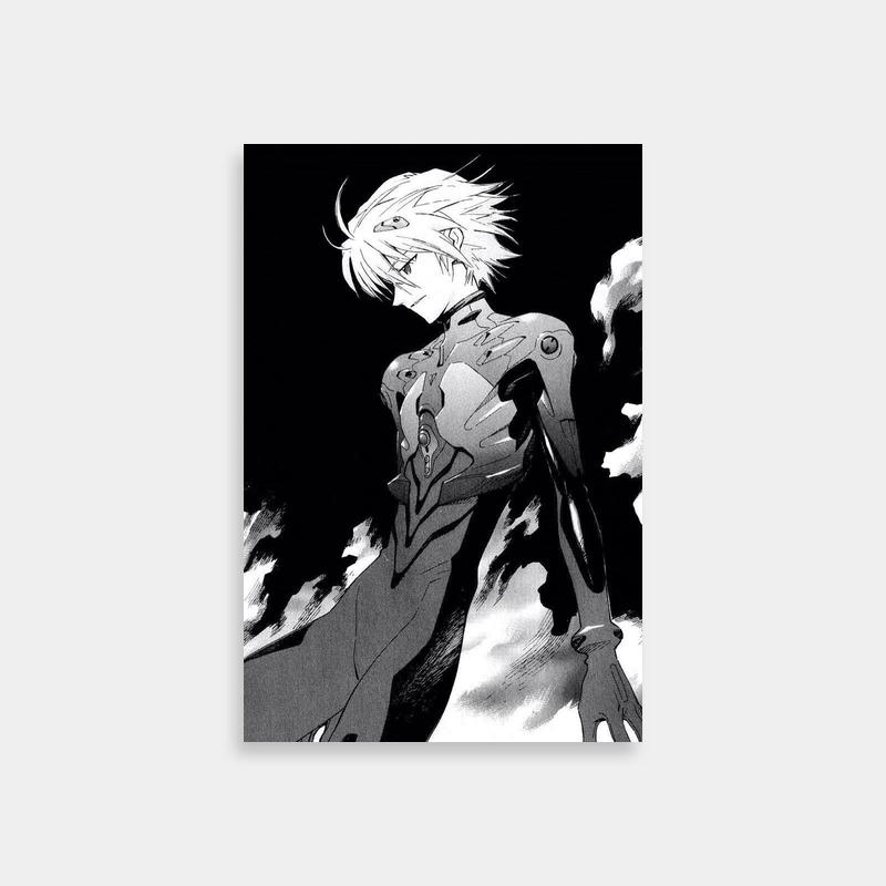 Kaworu Nagisa White Hair Anime Character Poster - Evangelion Art