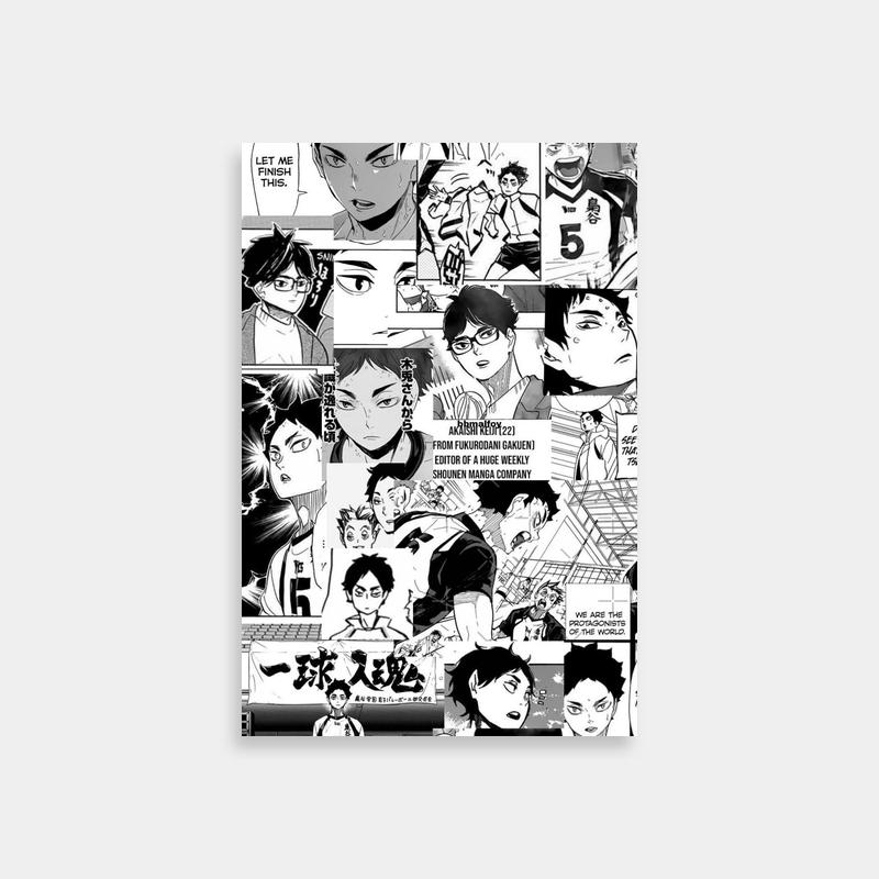 Akaashi Keiji Haikyuu Poster - Black & White Anime Art