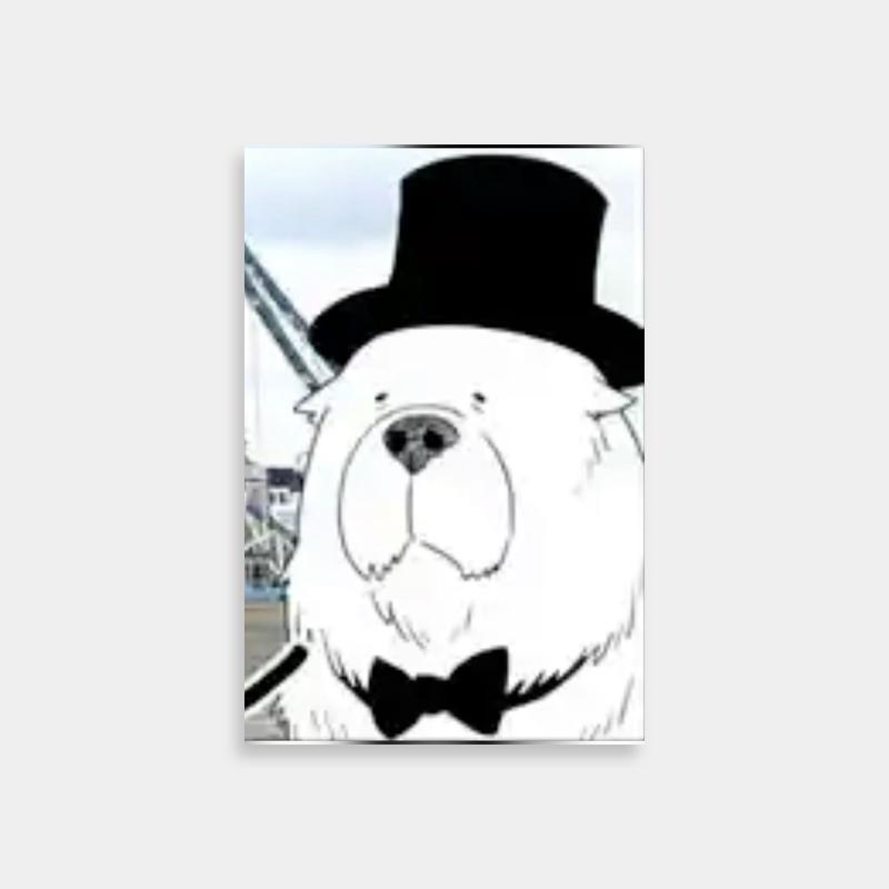 Bond Forger Spy x Family Poster - Polar Bear in Top Hat & Bow Tie Art