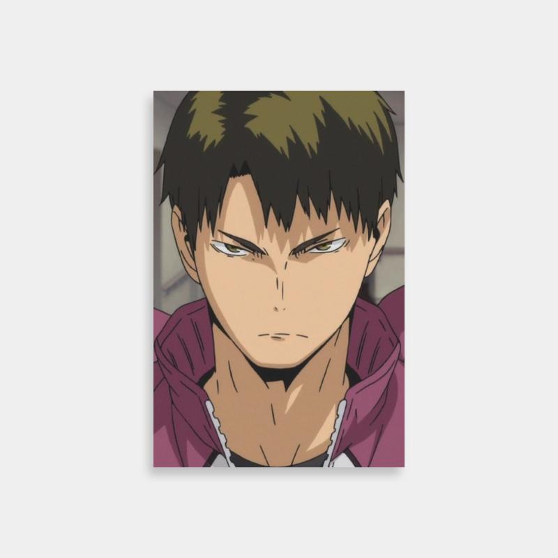 Ushijima Wakatoshi Haikyuu Poster - Purple Jacket Anime Character