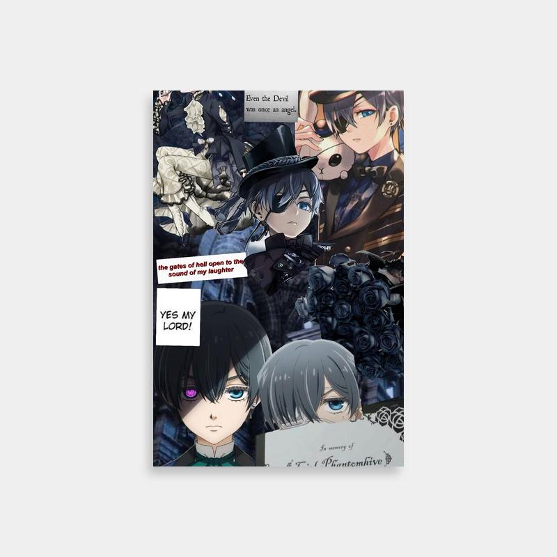 Black Butler Ciel Phantomhive Anime Character Expressions Poster