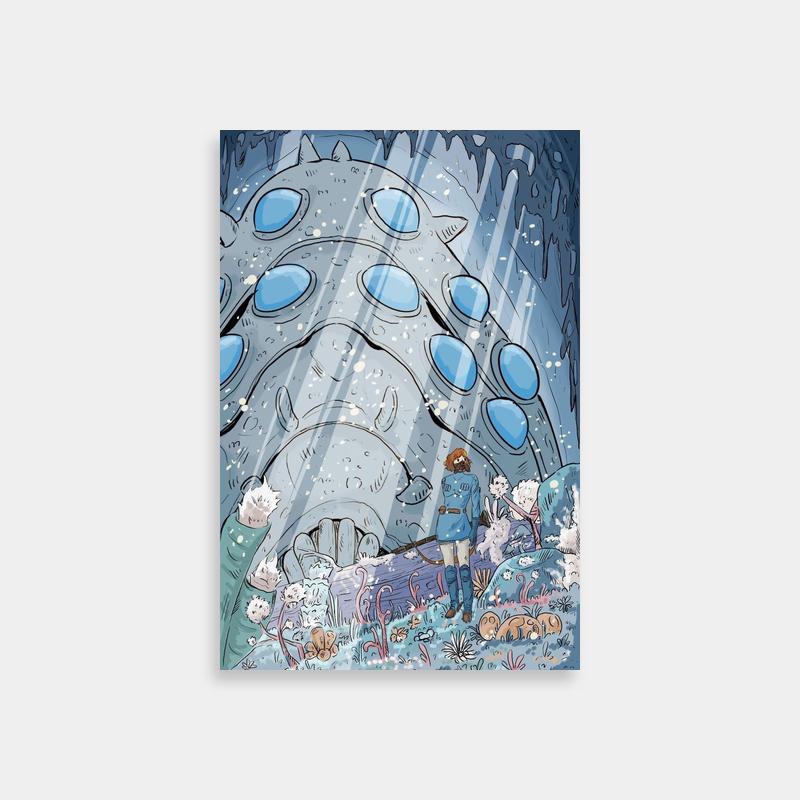 Nausicaa Underwater Scene Poster - Man with Blue Bubbles