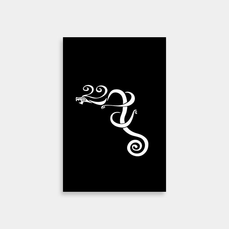 Draken Tokyo Revengers Poster - Black & White Dragon Art