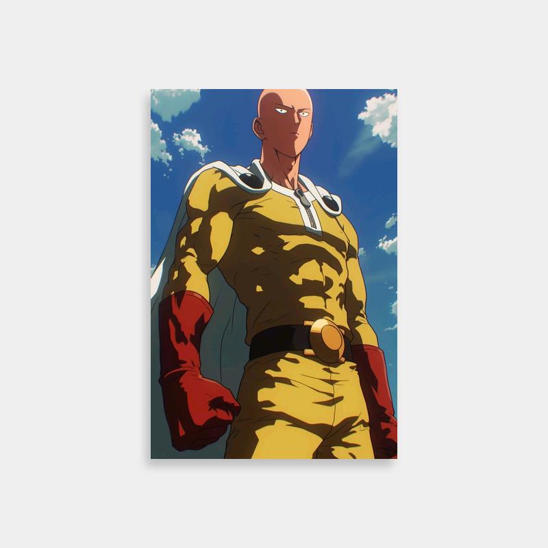 Heroic Saitama Sky Pose Poster - One Punch Man Decor