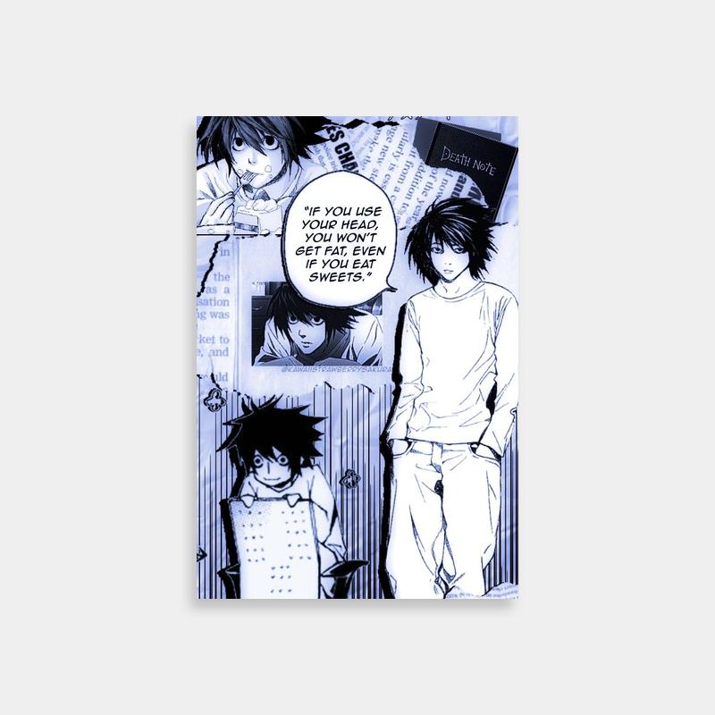 Near Death Note Black & White Anime Characters Poster