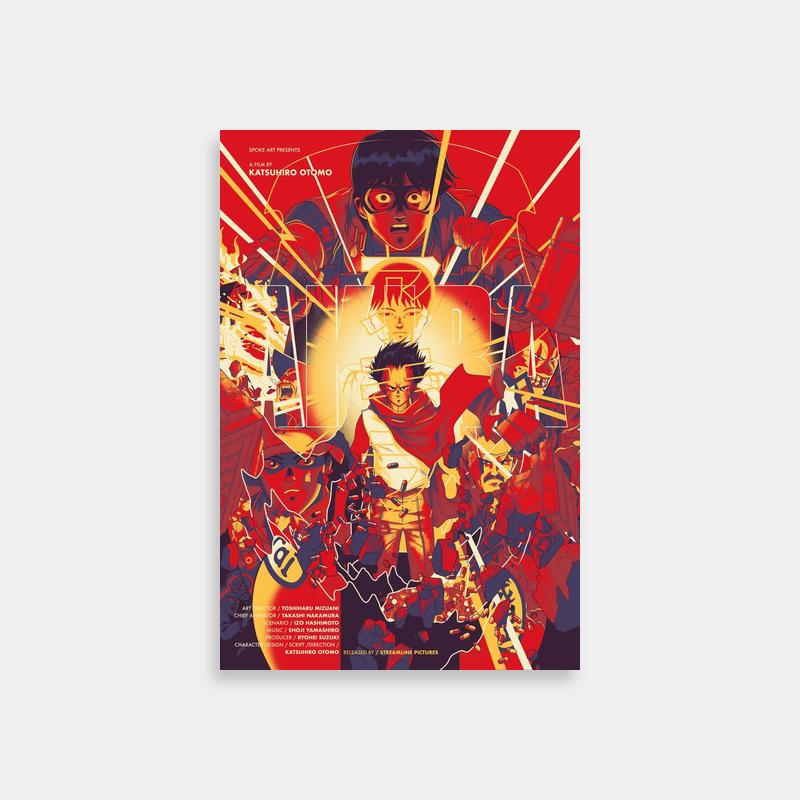 Akira Tetsuo Red & Yellow Anime Character Poster - Wall Art