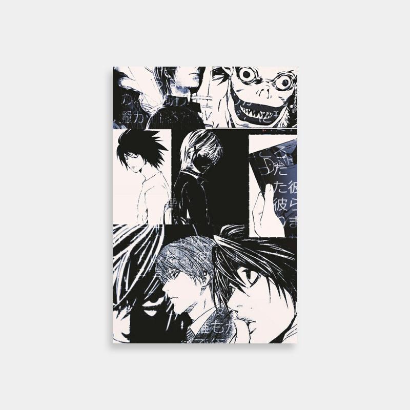Near Death Note Anime Characters Poster - Black & White Art Print
