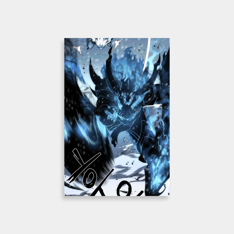 Solo Leveling Iron Poster - Cartoon Character in Snow