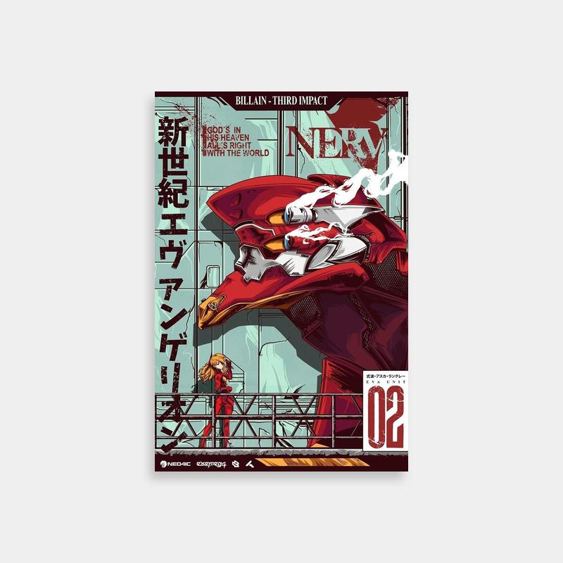 Asuka Langley with Food Scene - Neon Genesis Evangelion Poster