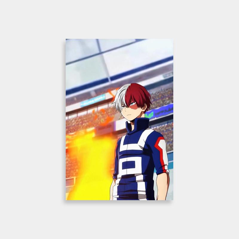 Shoto Todoroki My Hero Academia Poster - Stadium Flames Art