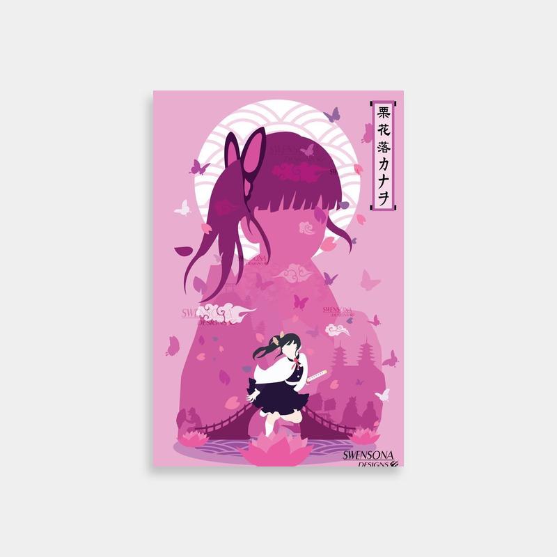Kanao Tsuyuri Demon Slayer Pink Background Art