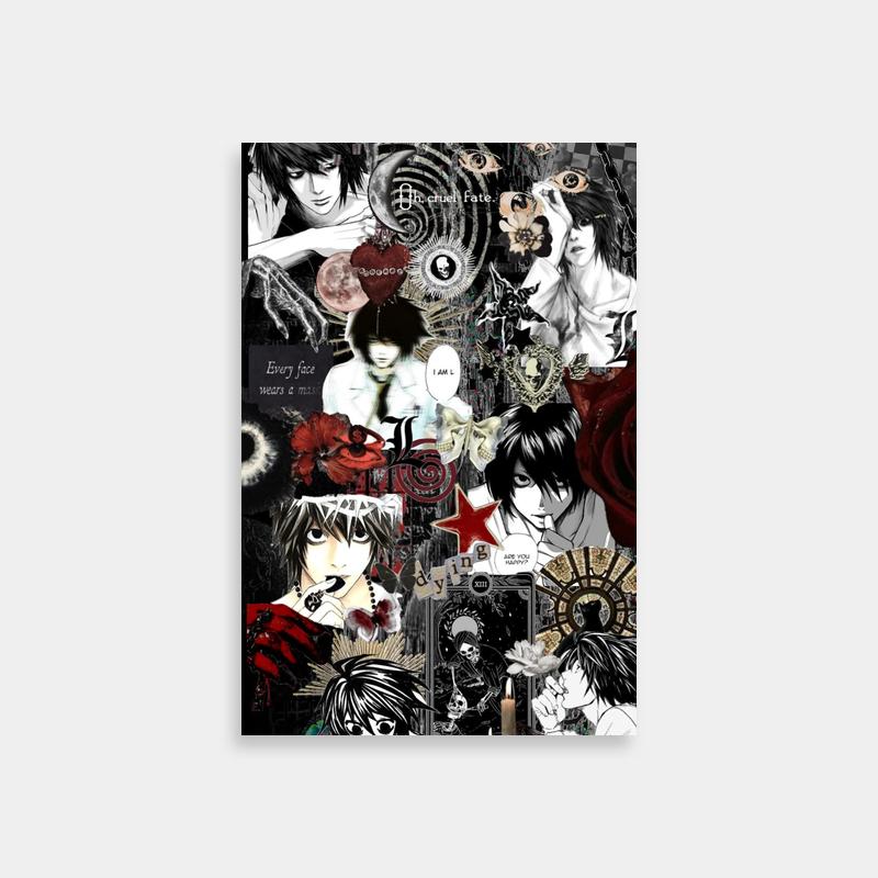 L Lawliet Death Note Collage Poster - Anime Art Collection