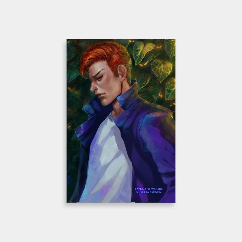 Kazuma Kuwabara Yu Yu Hakusho Art Print - Blue Jacket Character Design