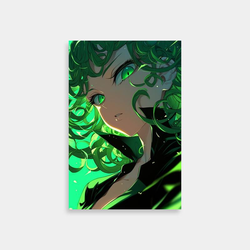 Tatsumaki Anime Wall Art - Green Haired Heroine Portrait