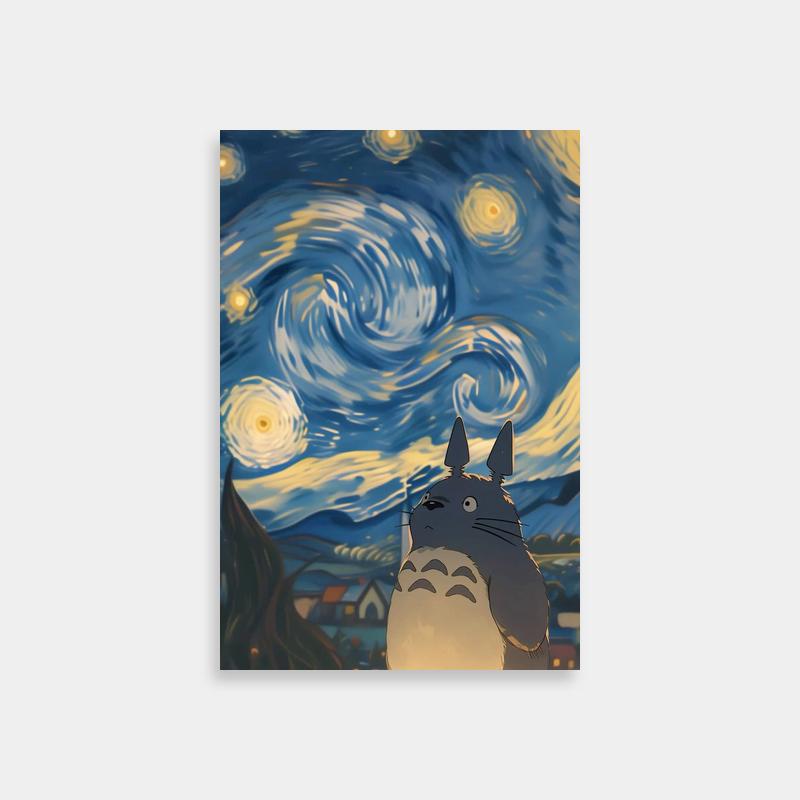 Totoro Silhouette Poster - My Neighbor Totoro Starry Art
