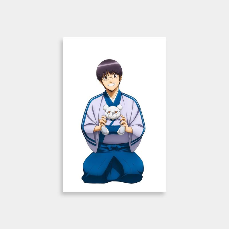 Shinpachi Shimura Gintama Poster - Holding Teddy Bear Anime Art