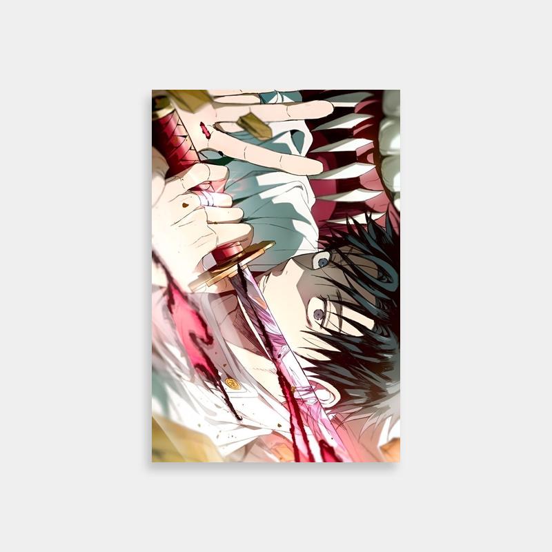 Yuta Okkotsu Knife Wielding Poster - Jujutsu Kaisen Action