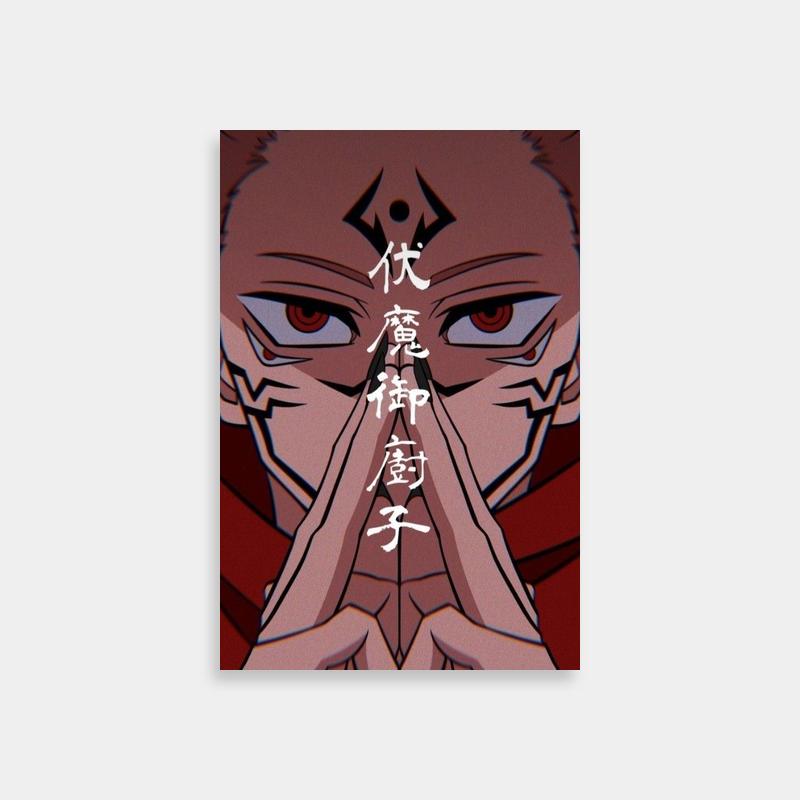 Sukuna Jujutsu Kaisen Art Print - Mystical Hand Symbols