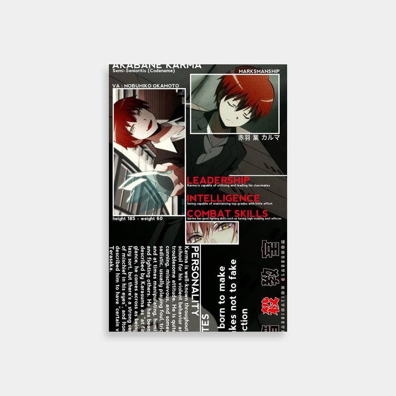 Karma Akabane Assassination Classroom Book Cover Poster