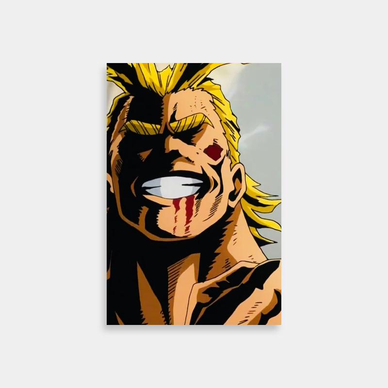 All Might My Hero Academia Poster - Yellow Hair & Red Eyes Anime Art