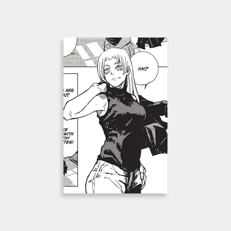 Black & White Yuki Tsukumo Poster - Jujutsu Kaisen Art