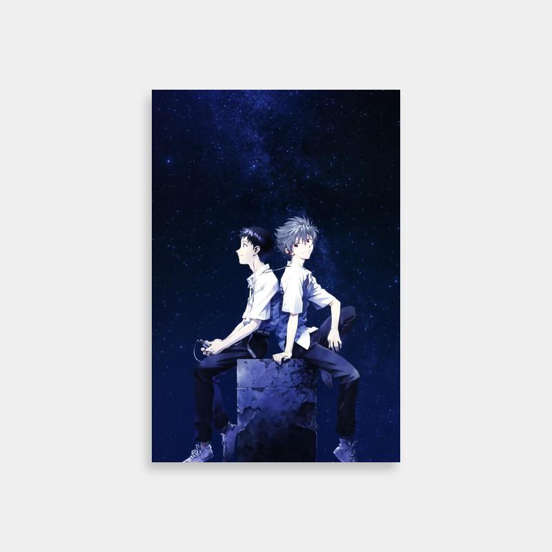 Kaworu Nagisa Neon Genesis Evangelion Poster - Two Anime Characters Standing Together