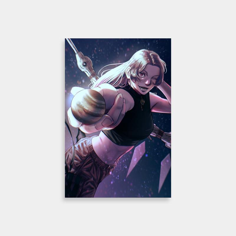 Yuki Tsukumo Jujutsu Kaisen Wall Art - Flying Anime Character Under Stars