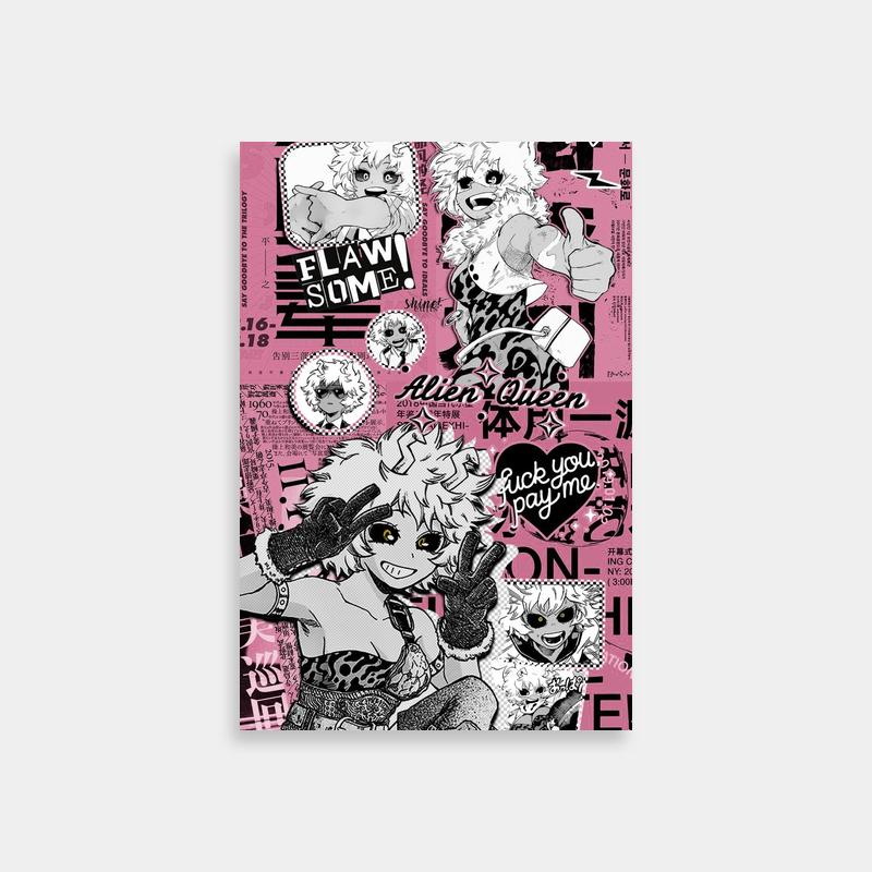 Mina Ashido My Hero Academia Art Print - Pink Themed Anime Poster