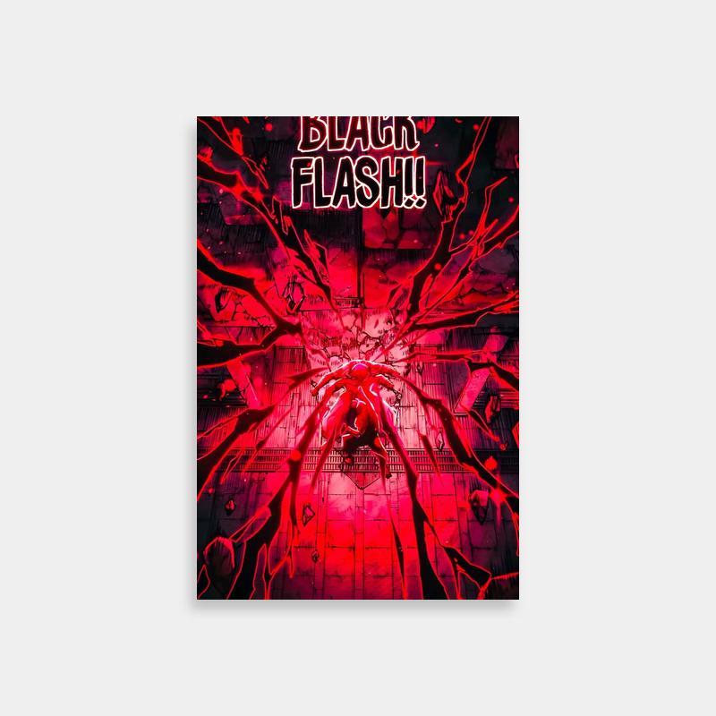 Black Flash Yuji Itadori Jujutsu Kaisen Poster - Anime Wall Art
