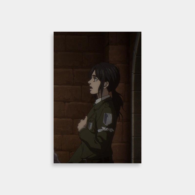 Pieck Finger Attack on Titan Anime Poster - Brick Wall & Casual Pose