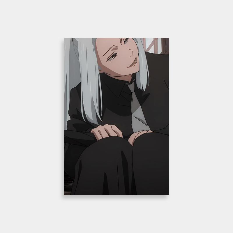 Mei Mei Jujutsu Kaisen Poster - White-Haired Character Sitting in Chair