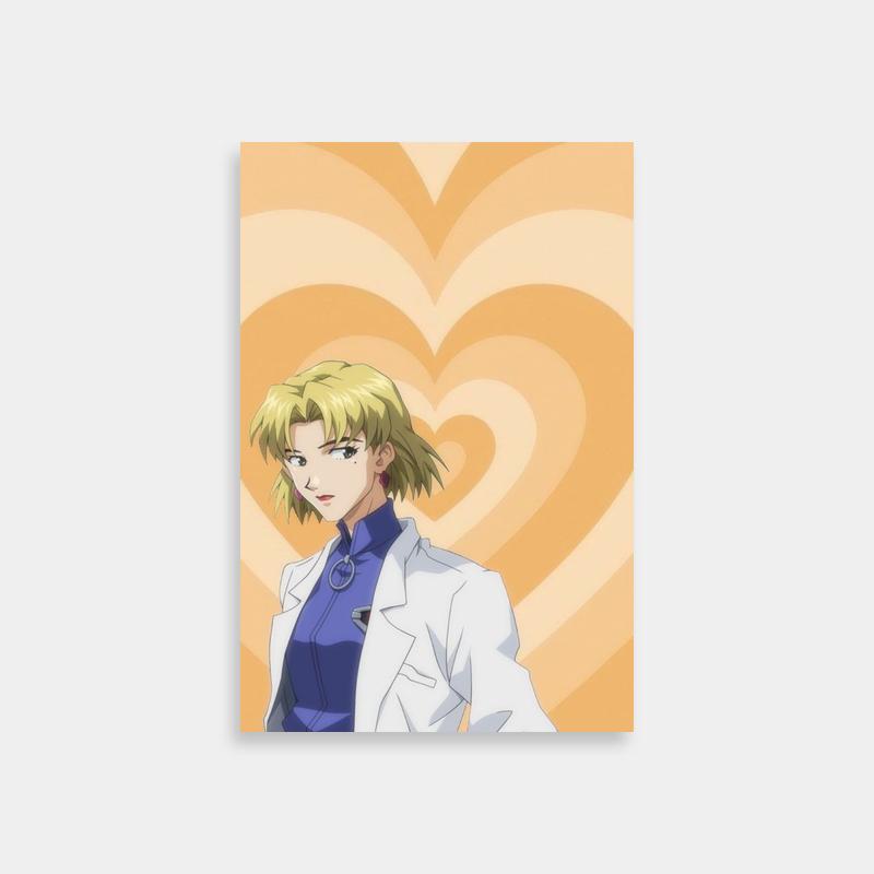 Ritsuko Akagi Neon Genesis Evangelion Wall Art - Heart-Shaped Background
